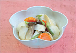 白身魚と野菜の吉野煮　盛り付け写真
